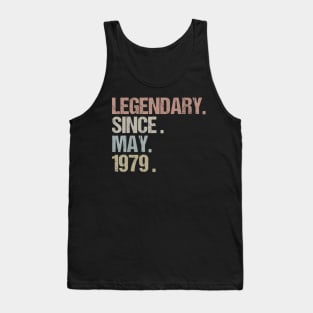 40th Birthday Gift Legendary Since May 1979 Retro Tank Top